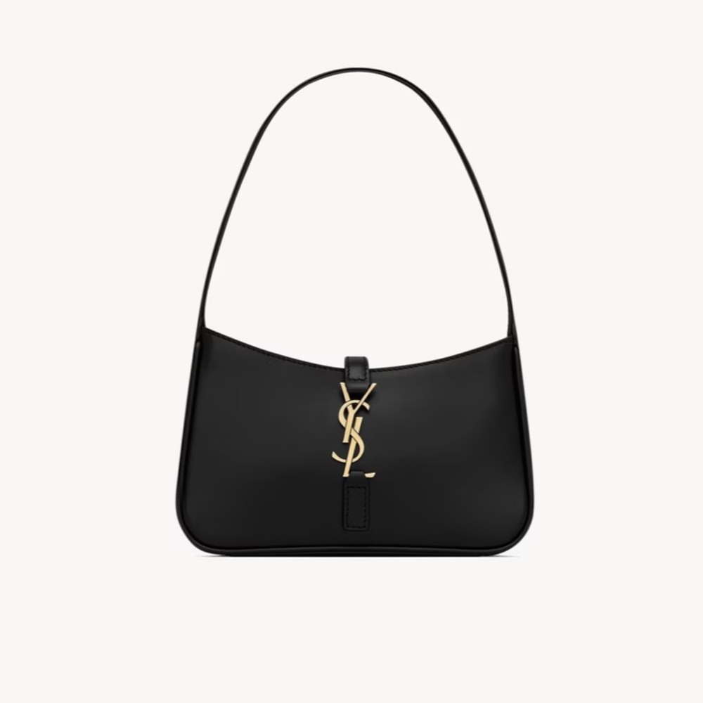 YSL  5 à 7 mini smooth leather Black Bag with Gold Accent